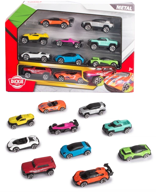 Набір машинок металевих Dickie Toys Міський стиль 10 машинок (3332000) (4006333093906) - зображення 2