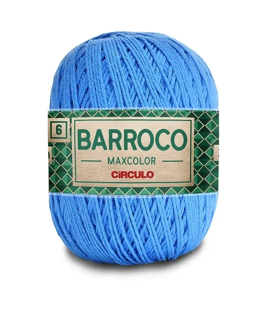 2500 BARROCO MAXCOLOR 6 пряжа (100% бавовна, 200гр. 226м), блакитний - Фото 1 2500 BARROCO MAXCOLOR 6 пряжа (100% бавовна, 200гр. 226м), блакитний - изображение 1