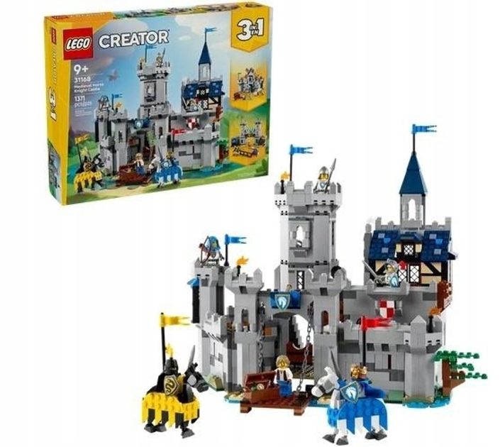 Zestaw klocków LEGO Creator Średniowieczny zamek rycerzy konnych 1371 element 31168 (5702017822433) - obraz 2