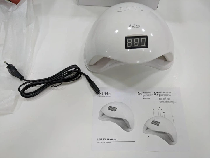 Мощная профессиональная лампа для ногтей SUN 5-24UVLED 48Вт питание USB, цифровой дисплей, таймер Белый - Фото 9 Мощная профессиональная лампа для ногтей SUN 5-24UVLED 48Вт питание USB, цифровой дисплей, таймер Белый - изображение 9