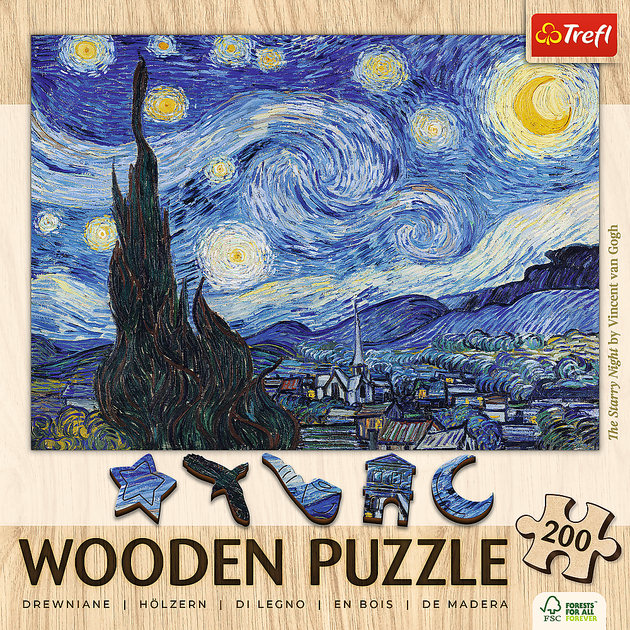 Пазл Trefl Wooden Звездная ночь 200 элементов (5900511202489) - Фото 4 Пазл Trefl Wooden Звездная ночь 200 элементов (5900511202489) - изображение 4