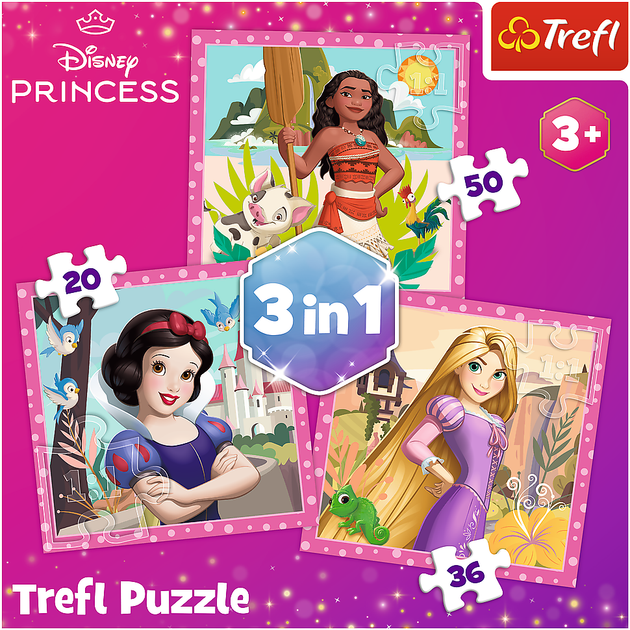 Puzzle 3w1 Trefl Disney Princess Piękne kwiaty 20+36+50 elementów 34875 (5900511348750) - obraz 5