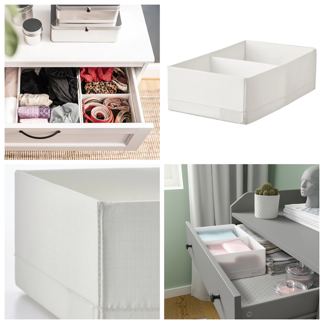 Органайзер для зберігання речей IKEA STUK 20x34x10 см біла коробка для білизни ящик для гардеробу - зображення 2