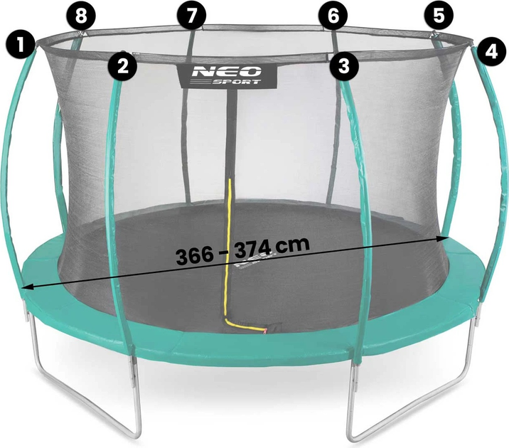 Wewnętrzna siatka do trampoliny Neo Sport 374 cm (5902854517350) - obraz 2