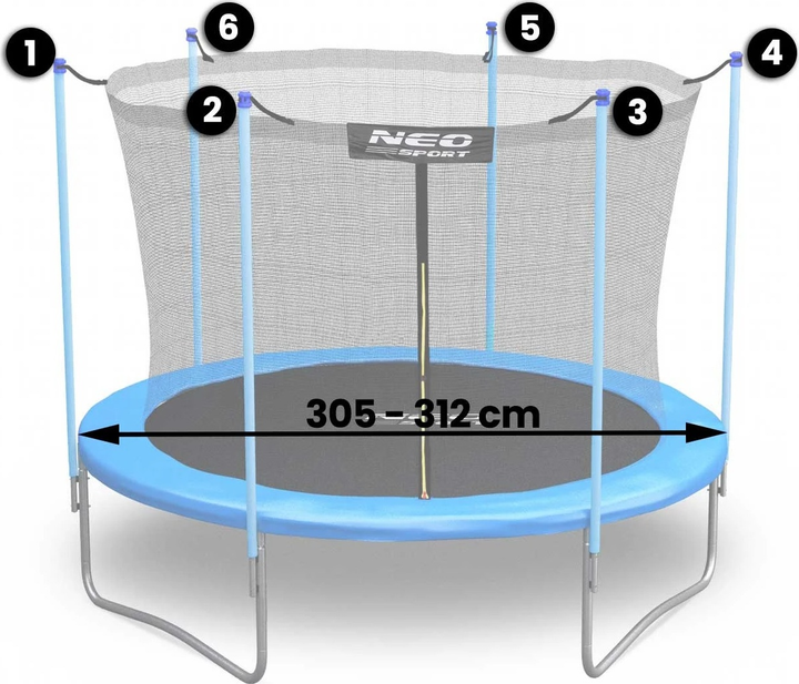 Wewnętrzna siatka do trampoliny Neo Sport 312 cm (5902854517275) - obraz 2