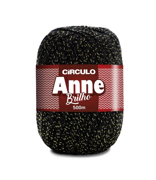 8990 ANNE BRILHO пряжа(96%мерс.бавовна, 4% метал, 150гр. 500м. ), чорний - Фото 1 8990 ANNE BRILHO пряжа(96%мерс.бавовна, 4% метал, 150гр. 500м. ), чорний - изображение 1