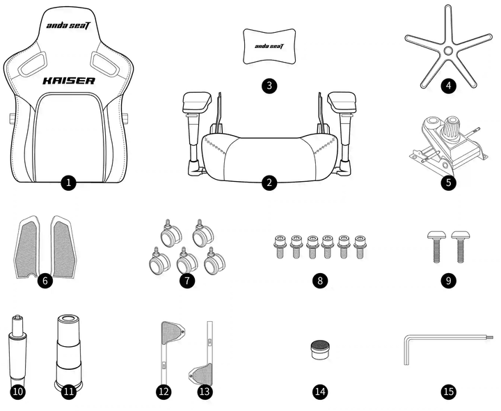 Крісло ігрове Anda Seat Kaiser 4 L Gray Fabric (AD12YDDC-L-20-G-CF) - зображення 11