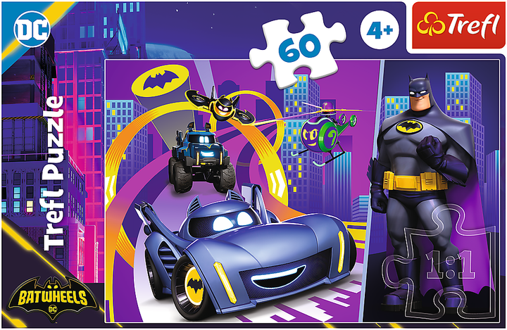 Пазл Trefl DC Batwheels Бэтмен и его машины 60 элементов (5900511174007) - Фото 3 Пазл Trefl DC Batwheels Бэтмен и его машины 60 элементов (5900511174007) - изображение 3