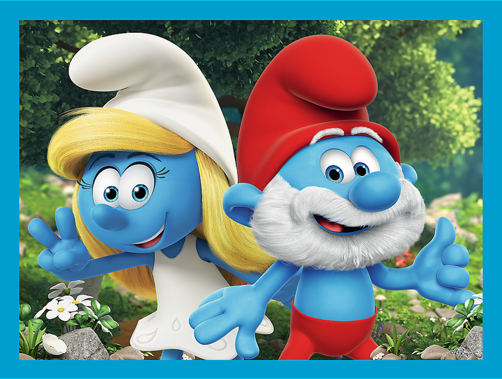 Пазли 2в1 Trefl The Smurfs Смурфикам весело 30+48 елементів + игра Memos 24 детали 93656 (5900511936568) - зображення 2