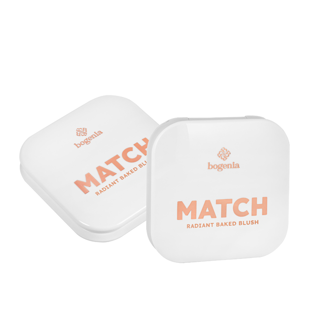 Румяна запеченные перламутровые Bogenia Match Radiant Baked Blush (BG633), 001 Светло-розовые - изображение 5