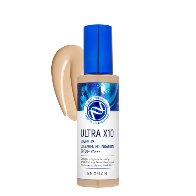 Тональная основа для лица Enough Ultra X10 Cover Up Collagen 100 мл № 23 Тёмно-бежевый - изображение 2