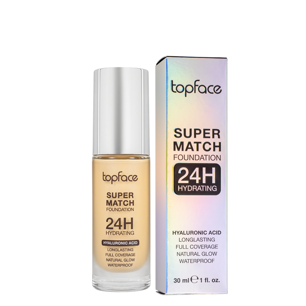 Тональний крем topface Super Match 24H Foundation водостойкий PT475 , 005 Golden Vanilla/Песочный светлый - изображение 5