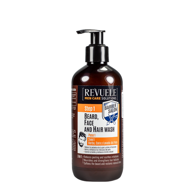 Гель для мытья бороды, лица и волос Revuele Men Care Barber Salon 3 in1 300 мл - изображение 5
