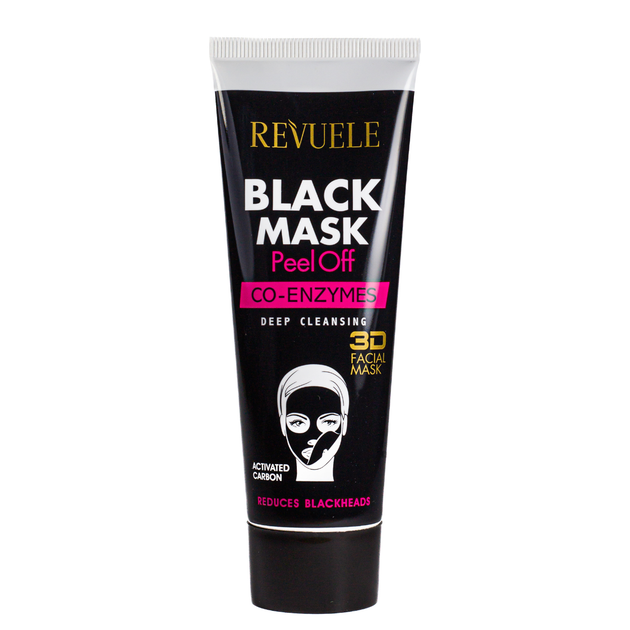 Чорна маска для обличчя Revuele 3D Facial Peel Off Co-Enzymes Black Mask з коензим Q10 80 мл - зображення 9