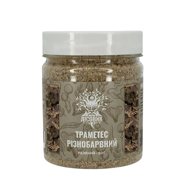 Траметес різнобарвний мелений гриб Лісовик 50 г