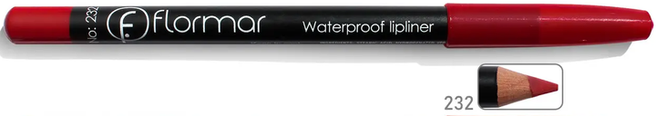 Карандаш для губ водостойкий Flormar Waterpoof Lipliner № 232 Passionate Red (Красный) - изображение 6