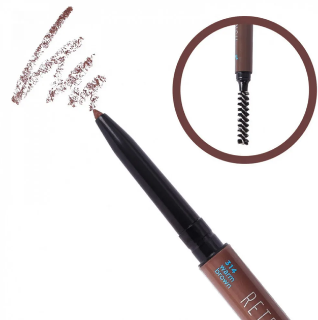 Водостійкий автоматичний-олівець для брів Parisa Cosmetics Micro Brow Pencil Waterproof No 314 Warm Brown - зображення 2