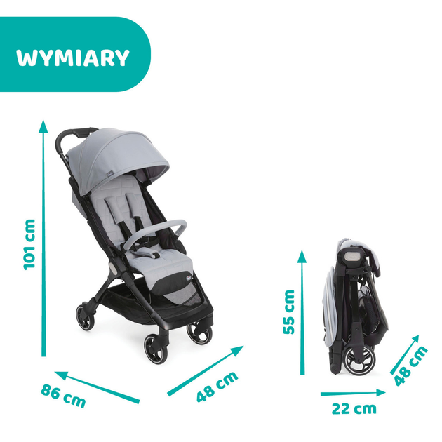 Wozek spacerowy dziecięcy Chicco We Cool Gray Szary (8058664139651) - obraz 9