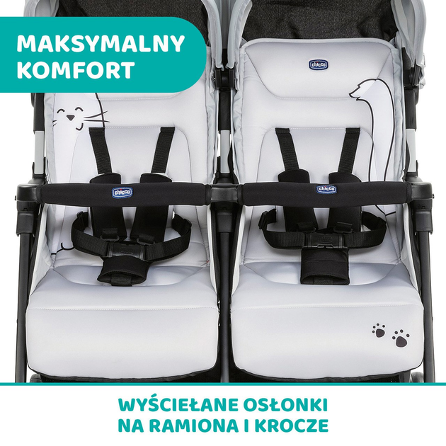 Прогулянкова коляска двомісна для близнюків Chicco OHlala Twin Black Night Чорна (8058664125456) - зображення 8