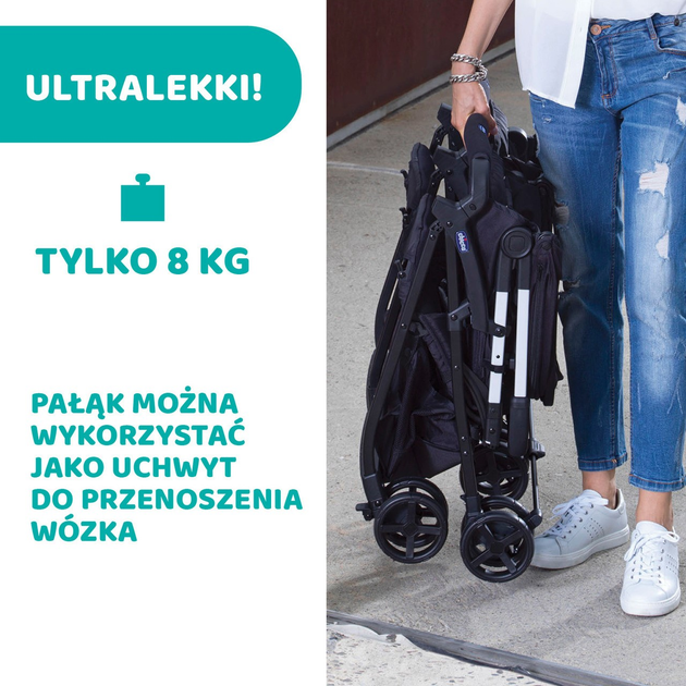 Прогулянкова коляска двомісна для близнюків Chicco OHlala Twin Black Night Чорна (8058664125456) - зображення 13