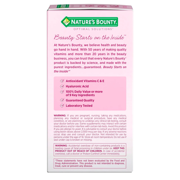 Засіб для волосся, шкіри та нігтів посиленої дії Nature's Bounty Optimal Solutions 150 капсул швидкого вивільнення - зображення 5