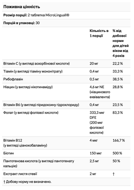 Комплекс витаминов группы B и витамин C для детей Superior Source вкус вишни 60 быстрорастворимых таблеток - изображение 3