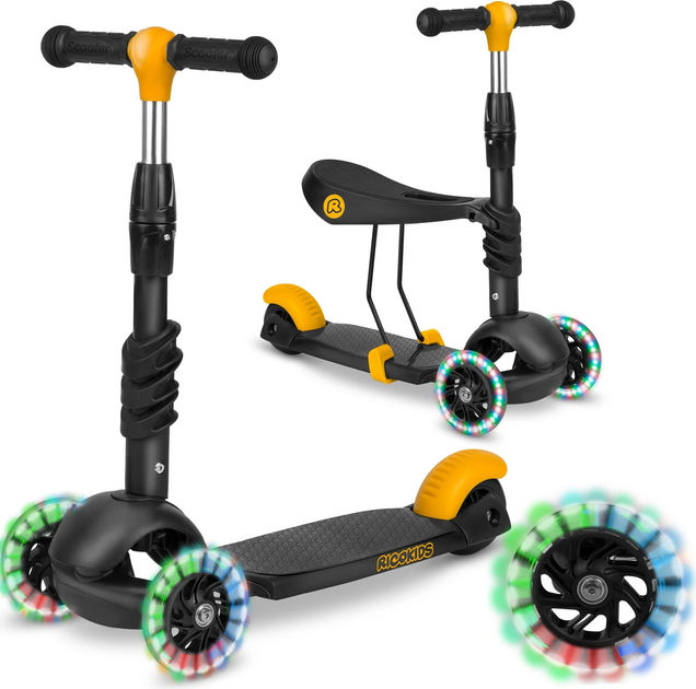 Hulajnoga dziecięca RICOKIDS Cubi trójkołowa Black-Orange (5903890611682) - obraz 14