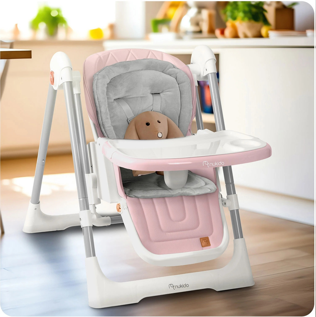 Krzesełko do karmienia Ricokids Nukido Elite ze stolikiem Pink (5903890622107) - obraz 10