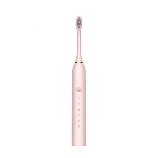 Чорна Електрична зубна щітка Sonic Toothbrush Х-3 ультразвукова акумуляторна 4 змінні насадки в комплекті - зображення 3