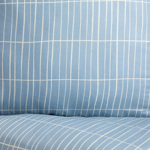 Комплект постільної білизни Homla Grila King Size Підковдра 220 x 200 см + 2 наволочки 70 x 80 см бавовняний у клітинку Синій (5906496729379) - зображення 4