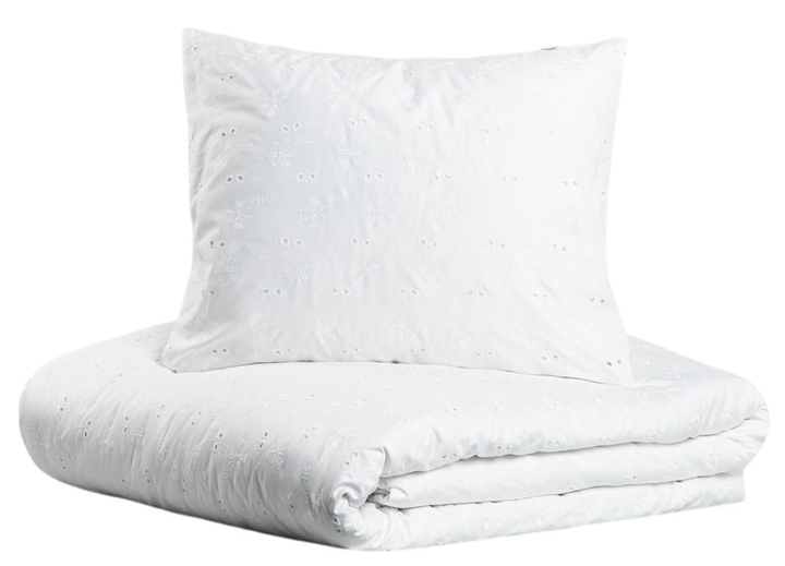 Комплект постільної білизни Homla Karumi King Size Підковдра 220 x 200 см + 2 наволочки 50 x 60 см із вишивкою Білий (5906496725128) - зображення 1