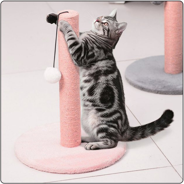 Кігтеточка для котів LEAN Toys Вежа 40 x 30 см Рожева (5905991034537) - зображення 4