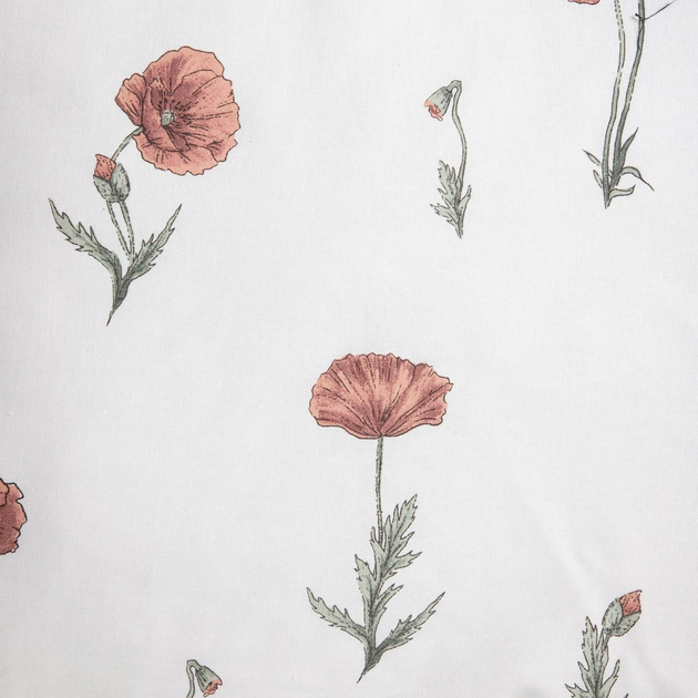 Комплект постільної білизни Homla Meadow Flowers King Size Підковдра 220 x 200 см + 2 наволочки 50 x 60 см бавовняний у маки з червоним кантом (5906496724855) - зображення 3