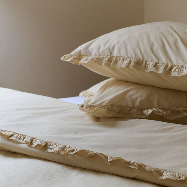 Комплект постільної білизни Homla Moises King Size Підковдра 200 x 220 см + 2 наволочки 70 x 80 см бавовняний Бежевий (5904183843735) - зображення 1