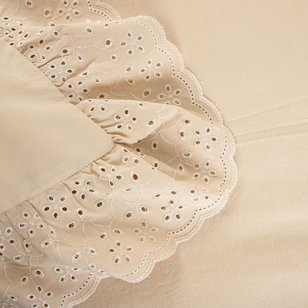 Komplet pościeli Homla Morain Półtorej Poszewka na pościel 160 x 200 cm + 2 poszewki na poduszki 50 x 60 cm z mikrofibry Beżowy (5906496734397) - obraz 3