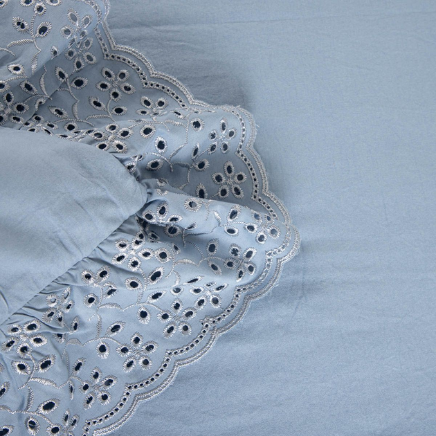 Komplet pościeli Homla Morain Półtorej Poszewka na pościel 160 x 200 cm + 2 poszewki na poduszki 50 x 60 cm z mikrofibry Niebieski (5906496734427) - obraz 4