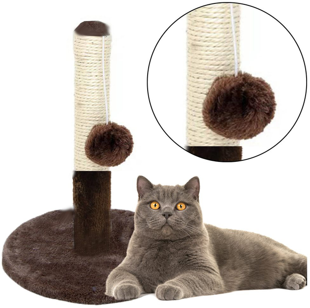 Drapak dla kotów LEAN Toys Wieża 40 x 30 cm Ciemnobrązowy (5905991034551) - obraz 2