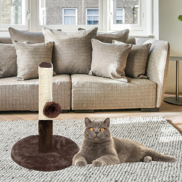 Drapak dla kotów LEAN Toys Wieża 40 x 30 cm Ciemnobrązowy (5905991034551) - obraz 4