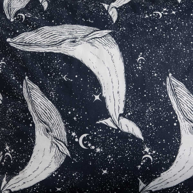 Komplet pościeli Homla Timi Półtorej Poszewka na pościel 160 x 200 cm + 2 poszewki na poduszki 70 x 80 cm bawełniany w wieloryby (5906496728761) - obraz 3