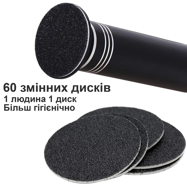 Профессиональная электрическая пилка для педикюра Callus Remover 1200 об/мин 36W Electric foot callus remover FCR-2 черная - изображение 7