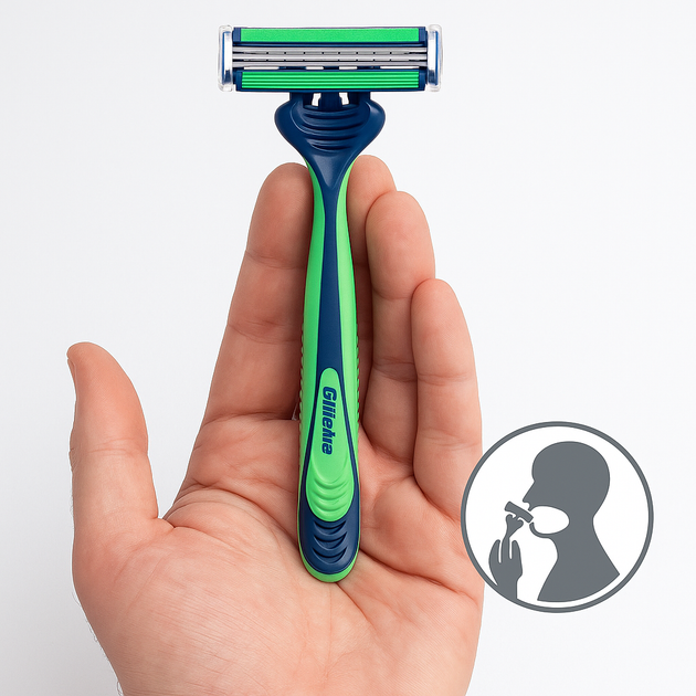Одноразові станки Gillette Blue3 Sensitive 9+3 12 штук 3 леза з алое для чутливої шкіри - зображення 3