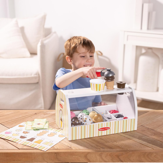 Ігровий набір Melissa & Doug Велика Дерев'яна Крамниця Морозива (681147005563) - зображення 9