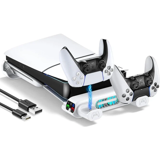Подставка PS5 Pro/Slim горизонтальная с охлаждением зарядкой