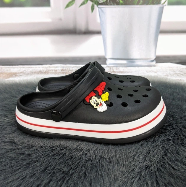 Кроксы детские для девочки Luck Line черные с джибитсей Minnie 32р (20,7 см) 5108_2 - Фото 1 Кроксы детские для девочки Luck Line черные с джибитсей Minnie 32р (20,7 см) 5108_2 - изображение 1