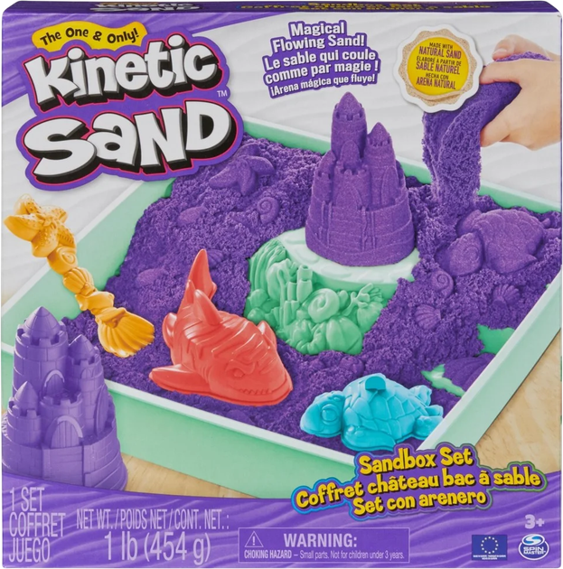 Набір для ліплення Kinetic Sand маленька пісочниця фіолетова (778988404928) - зображення 8