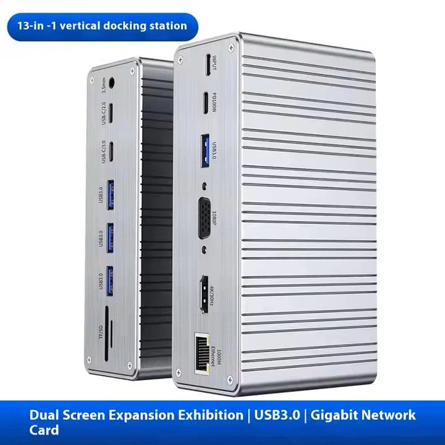 Хаб Док станция Deepfox-2428 13 в 1 USB Type-C концентратор для ноутбука компьютера 13 портов - Фото 14 Хаб Док станция Deepfox-2428 13 в 1 USB Type-C концентратор для ноутбука компьютера 13 портов - изображение 14