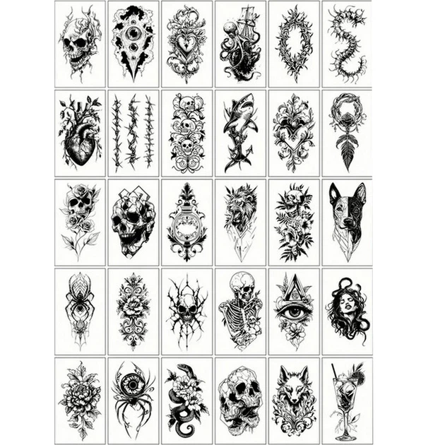Набір дитячих тимчасових татуювань "Чорні міні №5" Fresh Tattoo black-tattoo-mini-set-5-T - Фото 1 Набір дитячих тимчасових татуювань "Чорні міні №5" Fresh Tattoo black-tattoo-mini-set-5-T - зображення 1