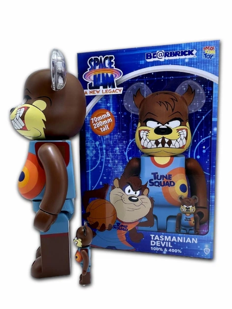 Статуэтка Bearbrick x Tasmanian Devil x Space Jam 400% + 100% 28 см + 7 см Medicom Toy Тасманский дьявол - изображение 5