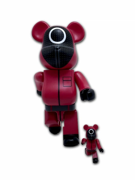 Статуэтка Bearbrick x Squid Game x Guard Triangle 400% + 100% 28