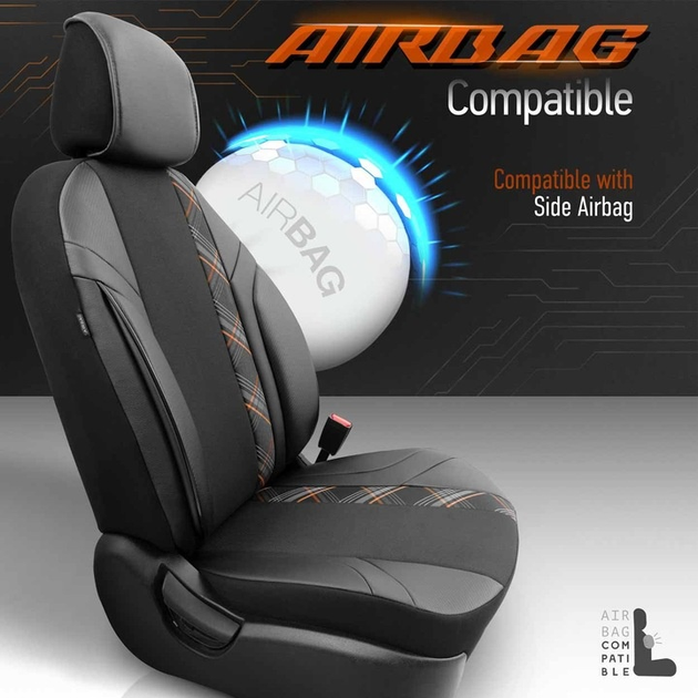 Pokrowce na siedzenie samochodowe Amio OTOM Horizon 1805 Orange 3-Zip (8681892867456) - obraz 5